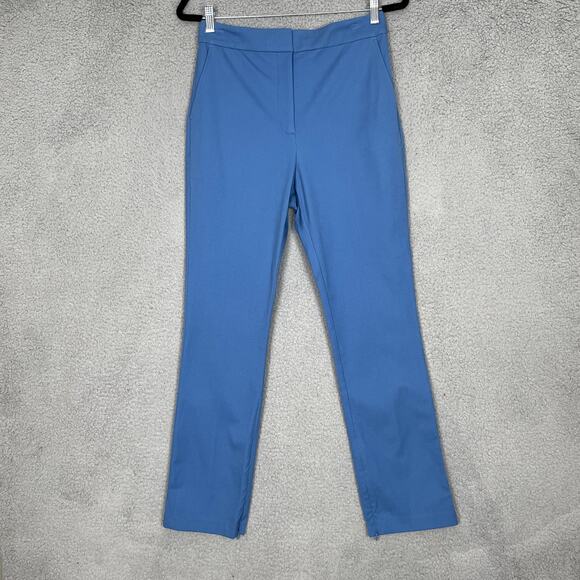 10 Crosby Derek Lam Malika Pants Womens 6 Light Blue Slim Slit Ankle Zip
